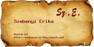 Szebenyi Erika névjegykártya
